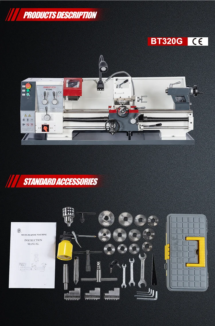 Professional BT320G 320mm Max. Swing Over Bed Lathe Machine for Mechanical Manufacturing