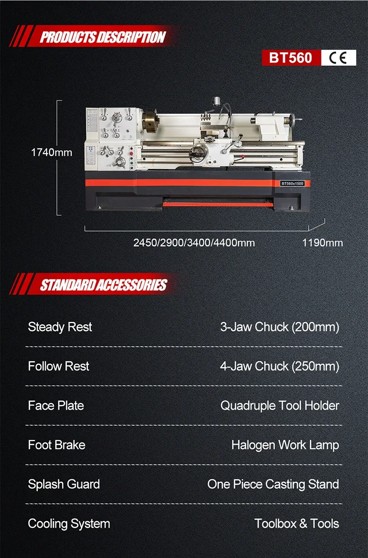 OEM/ODM Support 7.5KW BT560 Universal Lathe Machine Tornio for Metal OEM/ODM Support 7.5KW BT560 Universal Lathe Machine Tornio for Metal