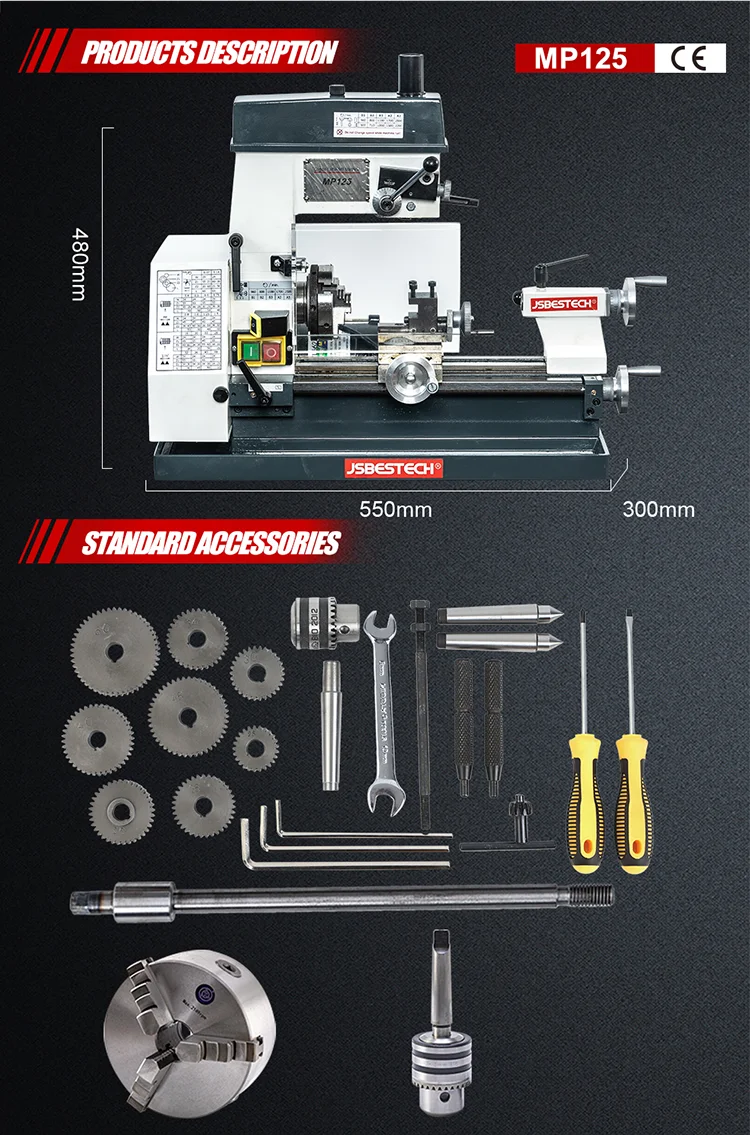 Parallel Lathe MP125 Hot Sales Multi-purpose Milling Lathe and Drilling Machine Combo Parallel Lathe MP125 Hot Sales Multi-purpose Milling Lathe and Drilling Machine Combo