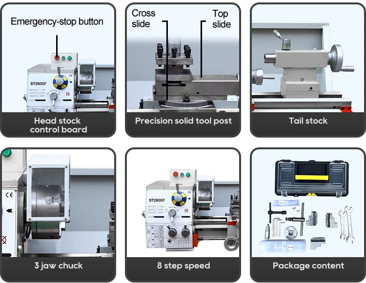BT280GF Bench 8 Step Belt Speed Lathe Machine