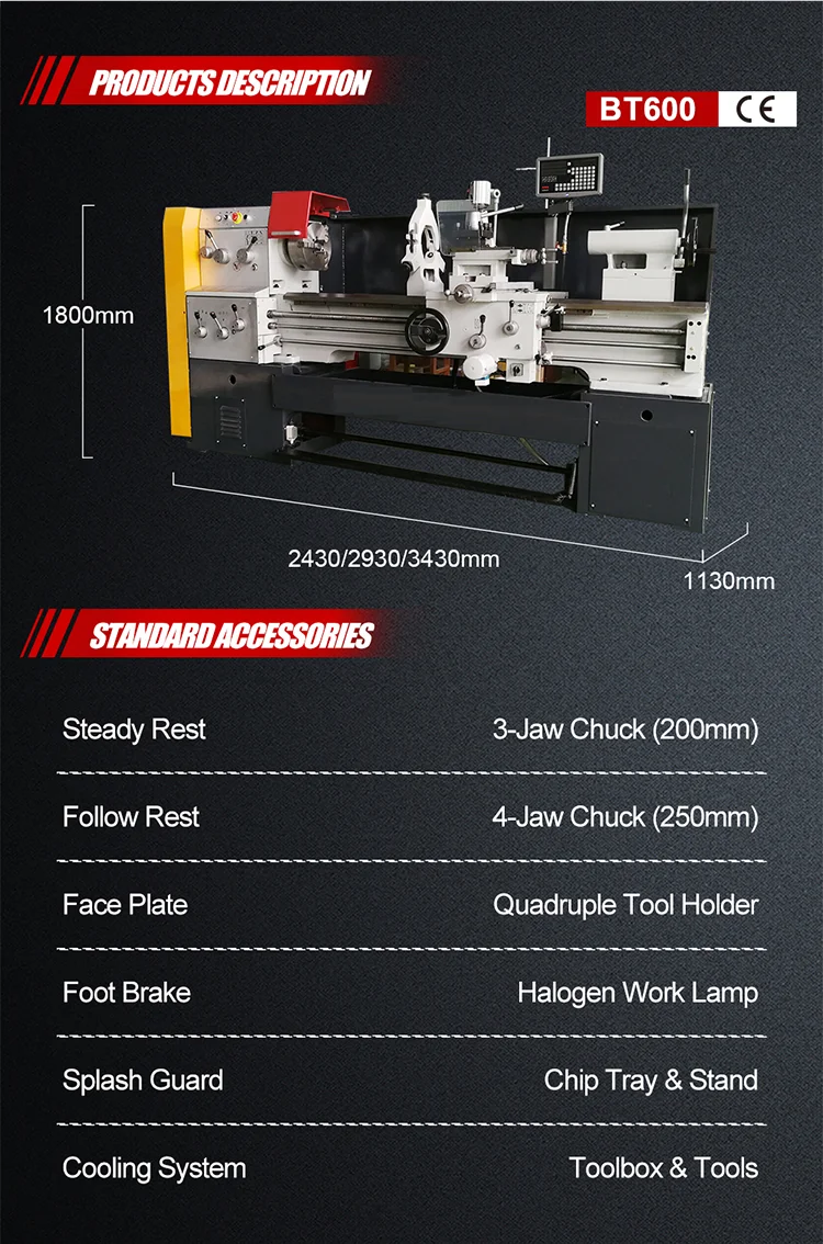 BT600 made in Taiwan CE approval precision international lathes machine