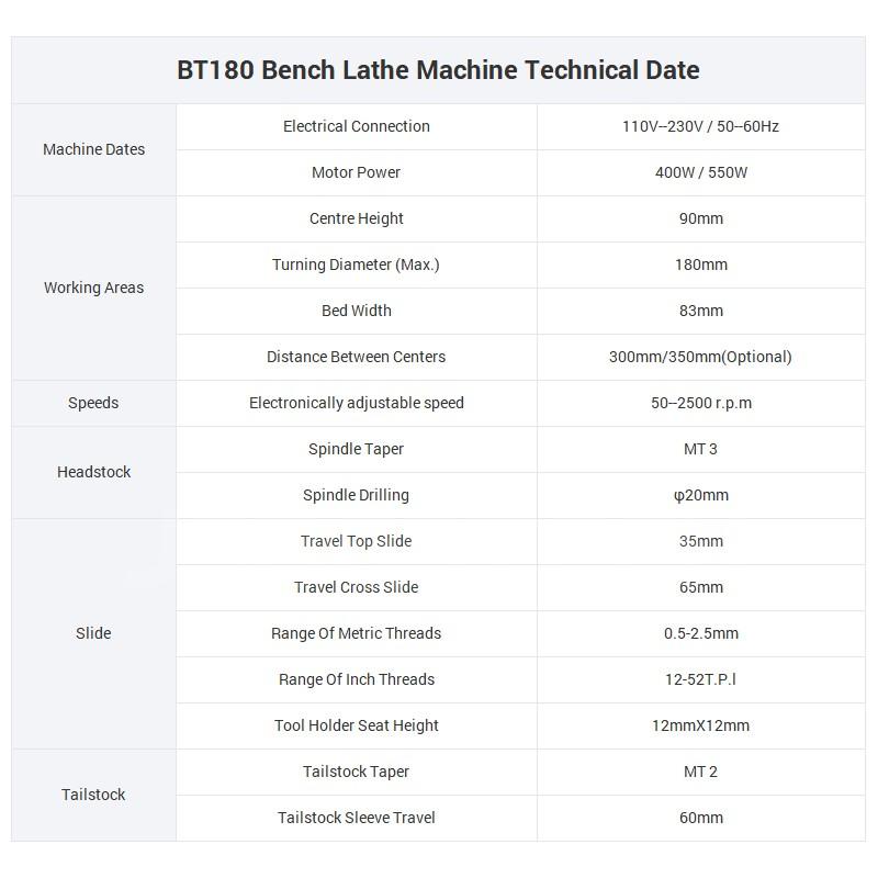 BT180 for metal working  mini bench torno lathe machine 