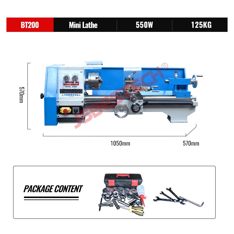 BT200 between centers 350mm metal lathe equipment - Image 2