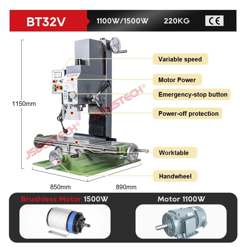 Taladro Fresador BT32V Auto Vertical Drilling Milling Machine 