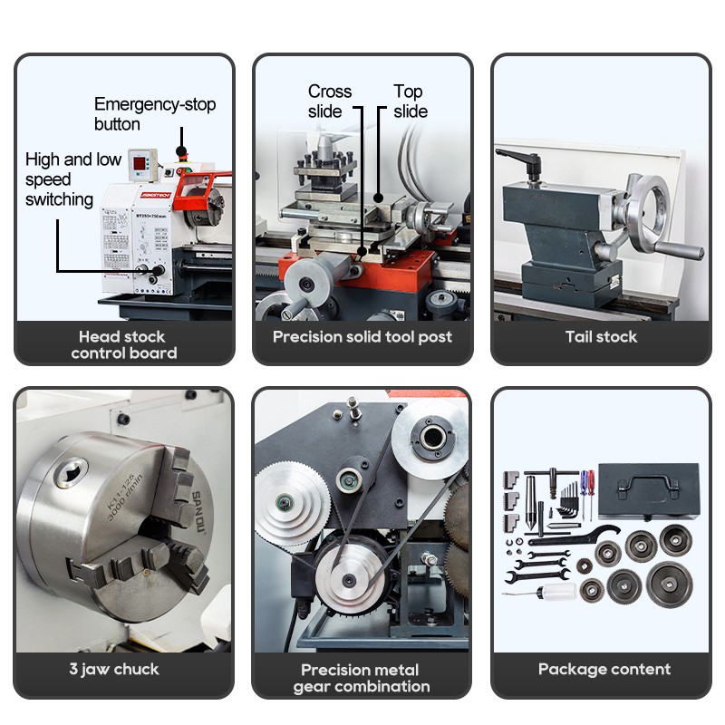 With 125mm chuck diameter BT250 light weight mini bench metal lathe machine - Image 3