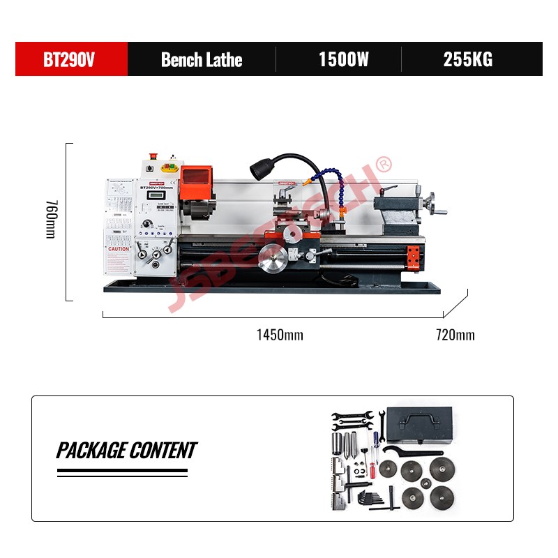 BT290V Variable speed mini tornos horizontal lathe machine for metal - Image 2