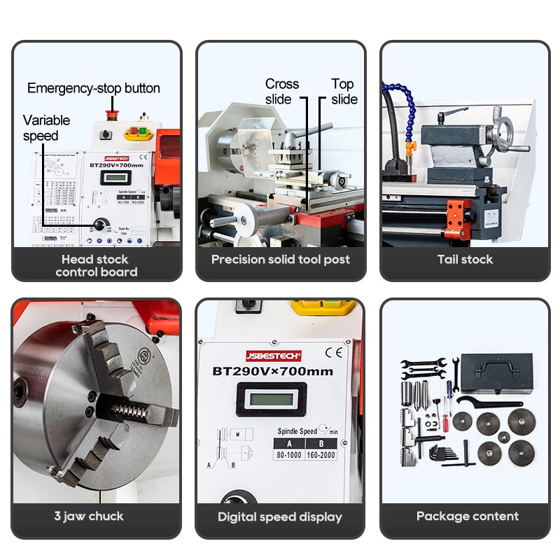 BT290V Variable speed mini tornos horizontal lathe machine for metal - Image 3