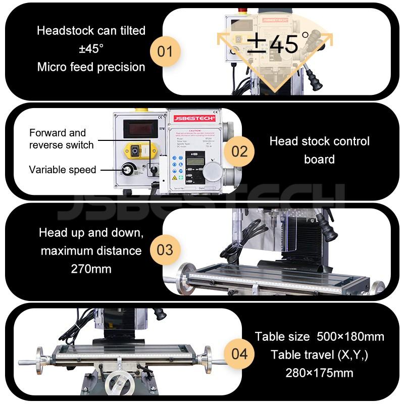 With 20mm Drilling Capacity BT20V Automatic Desktop Milling Machine - Image 3