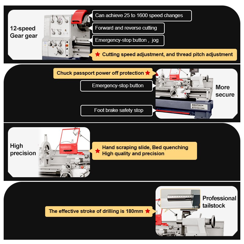 With big spindle BT510 Taiwan heavy duty lathe machine - Image 3