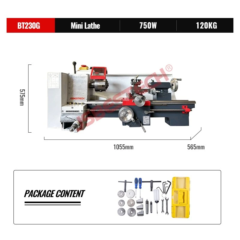 BT230G Bench 9 Step Belt Speed Lathe Machine - Image 2