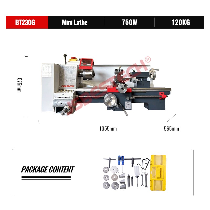 BT230G Bench 9 Step Belt Speed Lathe Machine - Image 2