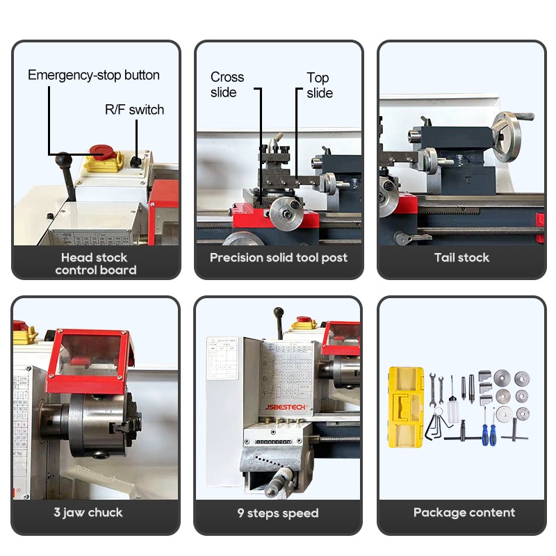 BT230G Bench 9 Step Belt Speed Lathe Machine - Image 3