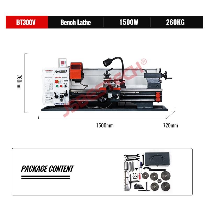 38mm spindle bore BT300V normal gap bed bench lathe machin - Image 2