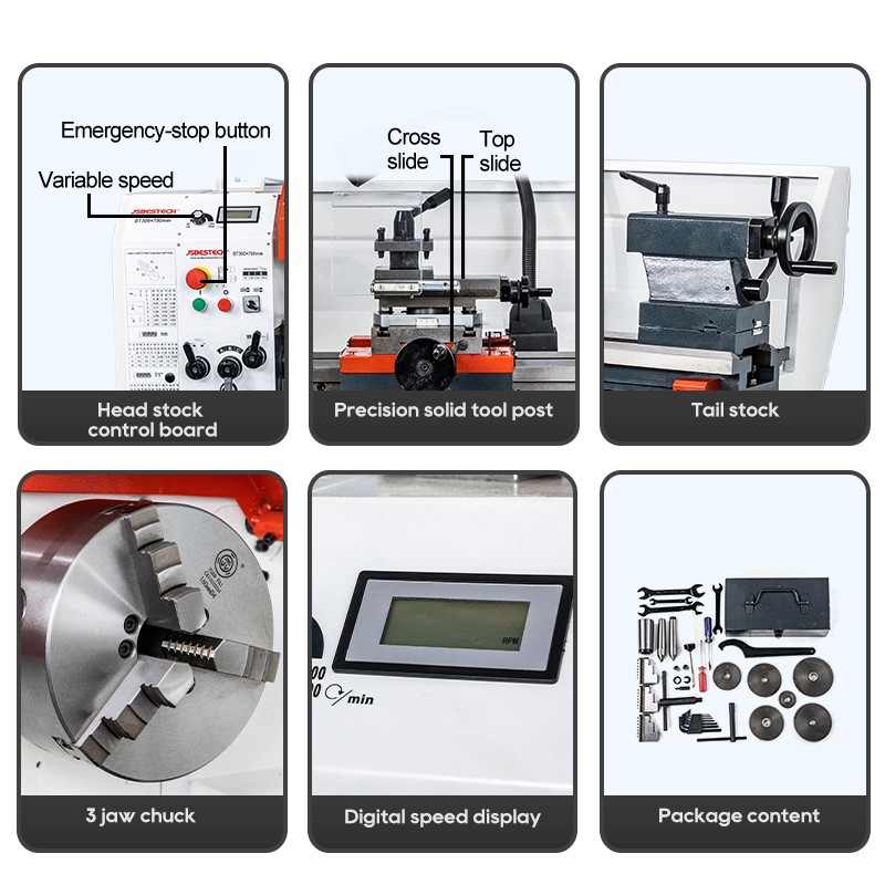 38mm spindle bore BT300V normal gap bed bench lathe machin - Image 3