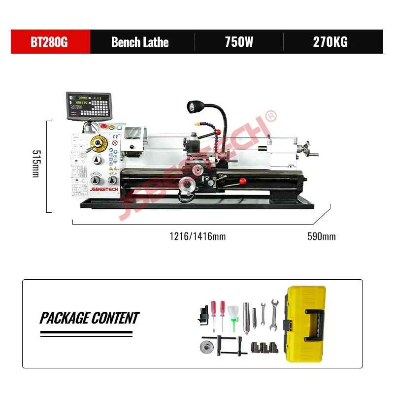 BT280G lathe metal cutting machine metalworking digital control torno lathe machine mini torno small - Image 2
