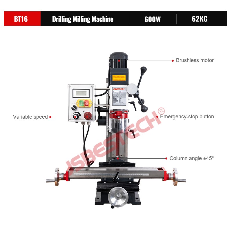 BT16 550w mini portable vertical milling and drilling machine - Image 2