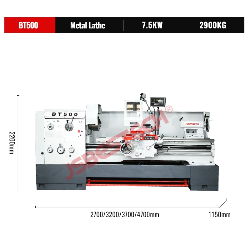 BT500 105mm Horizontal metal lathe machine with big spindle bore - Image 2