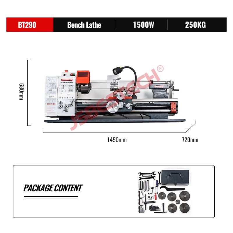 With 182mm harden bedway BT290 low price mini bench lathe machine - Image 2