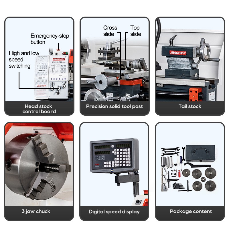 With 182mm harden bedway BT290 low price mini bench lathe machine - Image 3