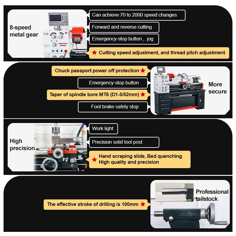 BT360N High quality 360mm manual lathe machine - Image 3