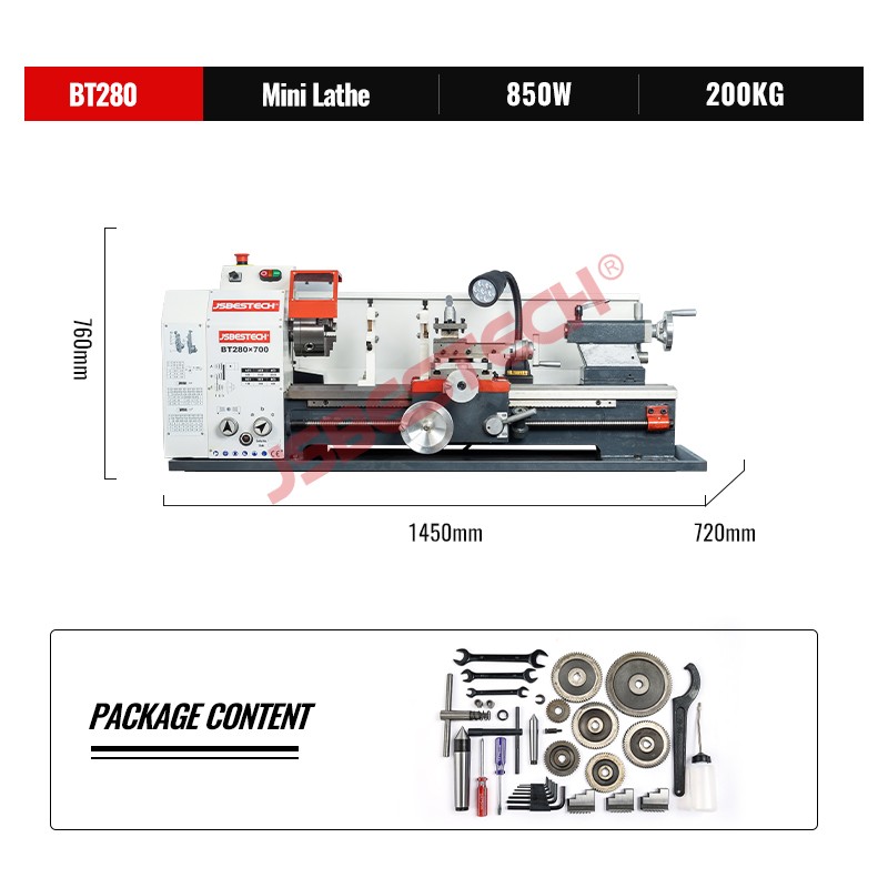 BT280 280mm swing diameter precision mini table lathe machine - Image 2